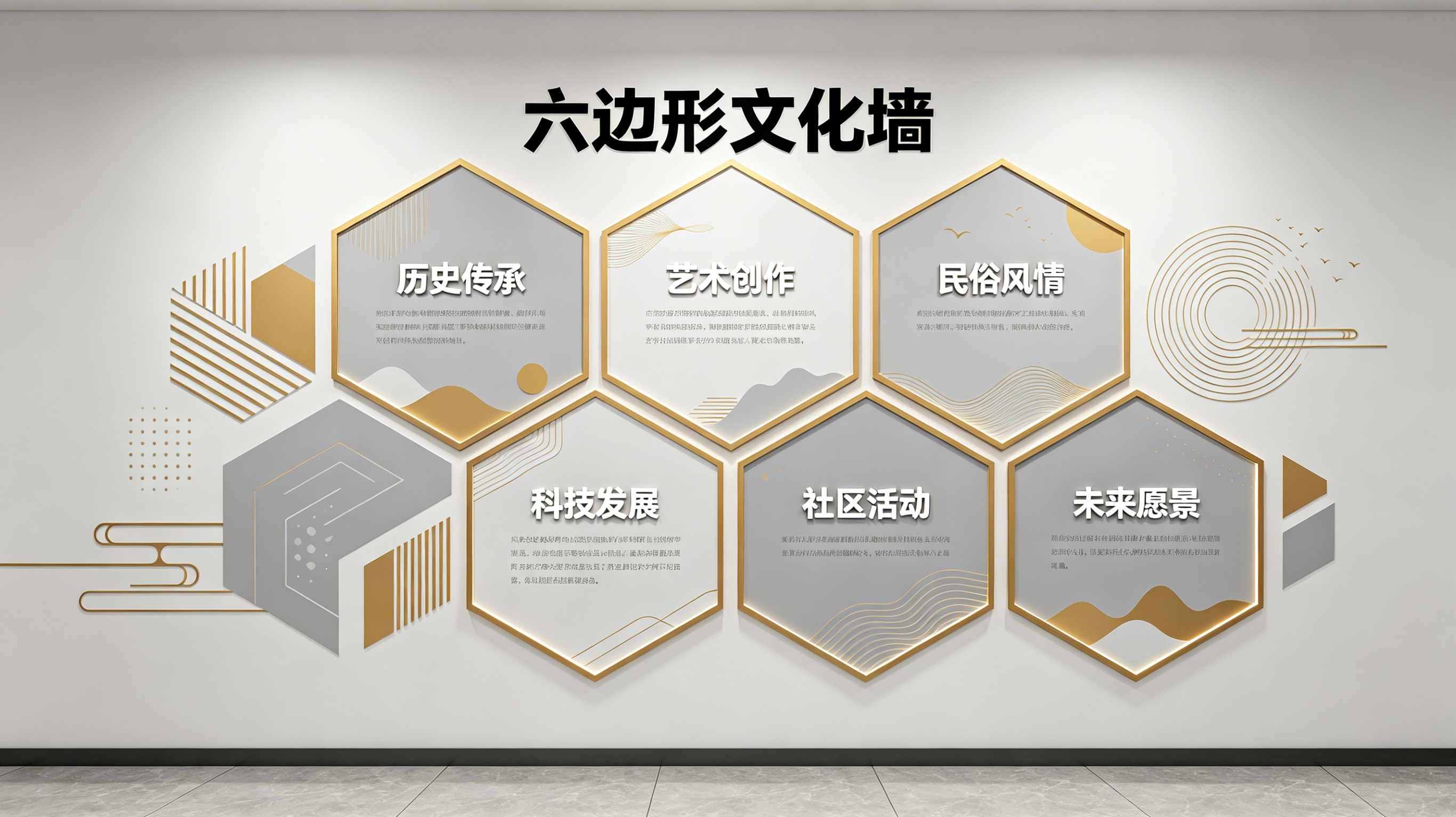 神木企业文化墙 | 六边形信息美学